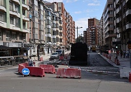 La avenida de Galicia, en obras.