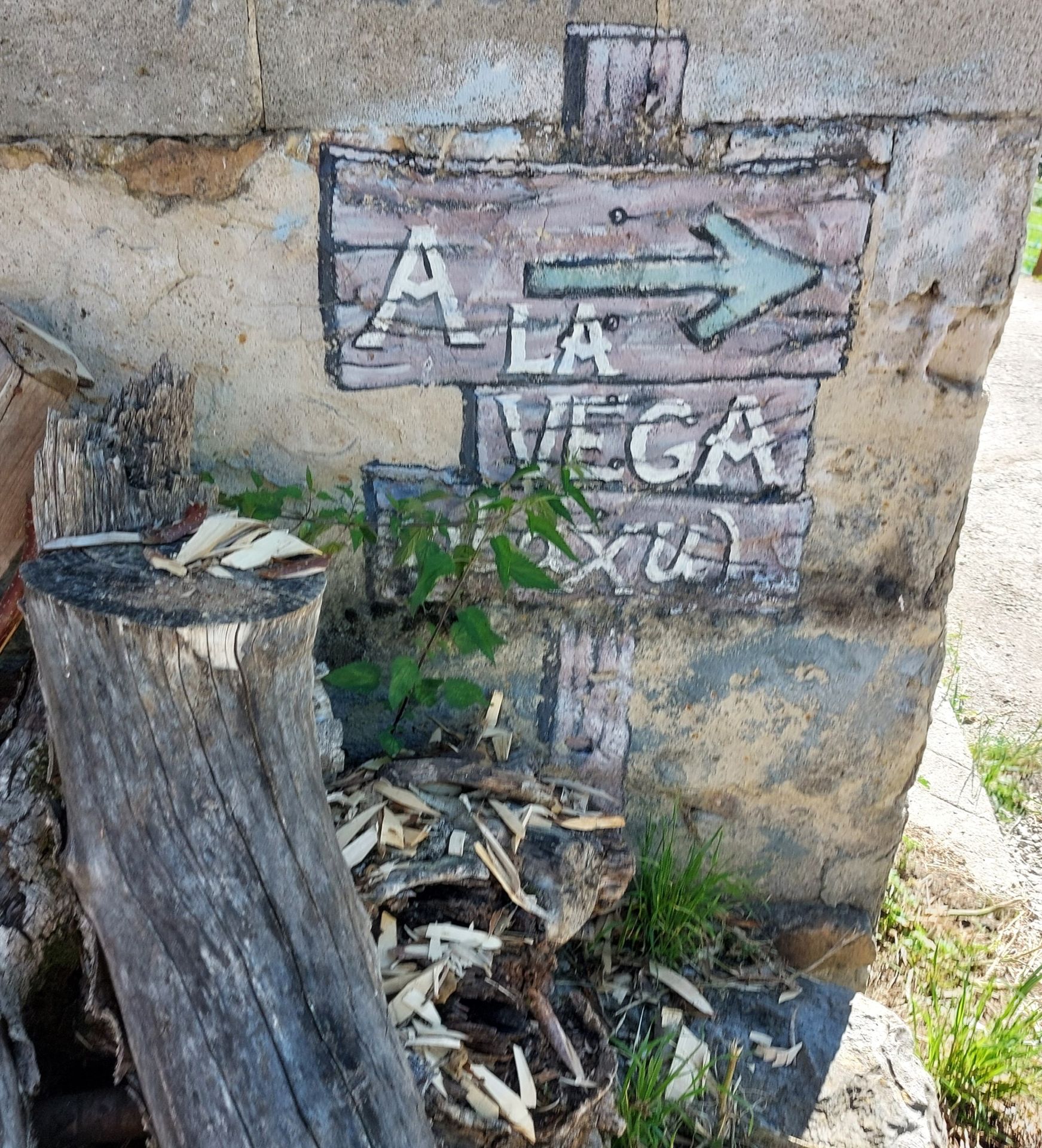 Imagen secundaria 2 - Majada de Vega Baxu/ camino hacia la majada/ cartel indicador