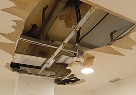 Estado actual del techo de la escuela infantil de Morcín