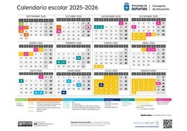 Calendario escolar en Asturias del curso 2025-2026: vacaciones, festivos...