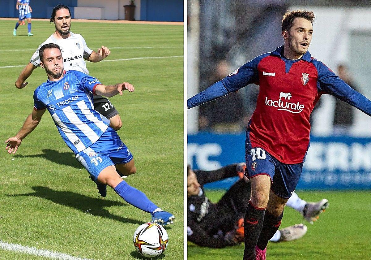 José Hualde, con el Real Avilés y Osasuna Promesas.