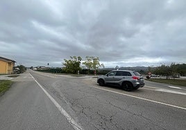 Carretera nacional 634a, donde se proyecta una glorieta de acceso al futuro parque de baterías.