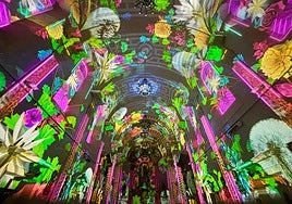 Una de las proyecciones durante el ensayo del espectáculo en La Inmaculada.