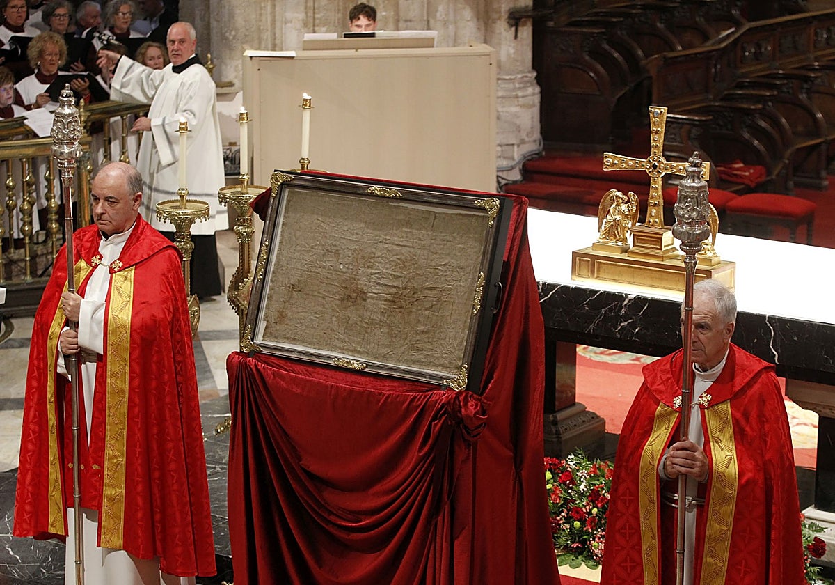 El Santo Sudario, durante la festividad de San Mateo del pasado año.