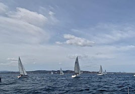 Los barcos durante la travesía.