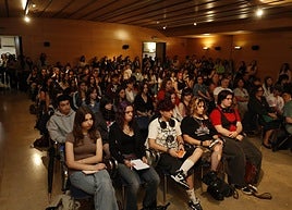 Alumnado de estudios artísticos, en la inauguración del curso en el Palacio de Camposagrado.