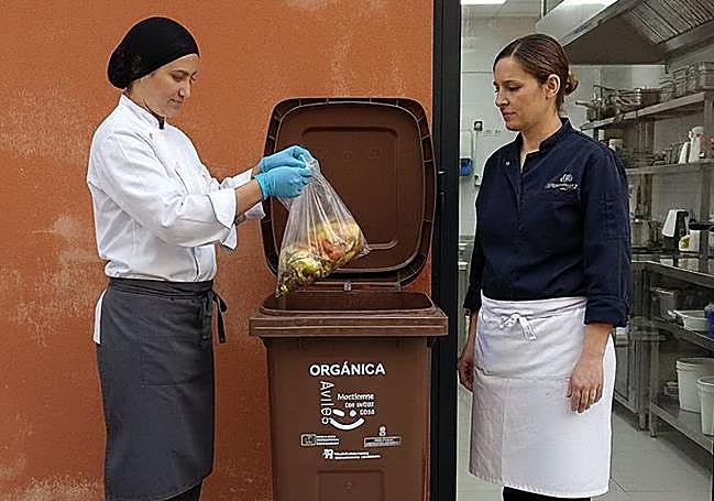 Recogida de residuos orgánicos en un establecimiento