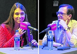 Belén González del Amo y Emilio Barrachina en la mesa redonda.