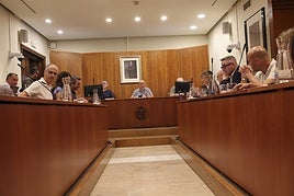 Agustín Medina presidió el Pleno municipal ante la ausencia de la alcaldesa, Mariví Monteserín.