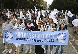 Asistentes a la manifestación celebrada hoy en Gijón.