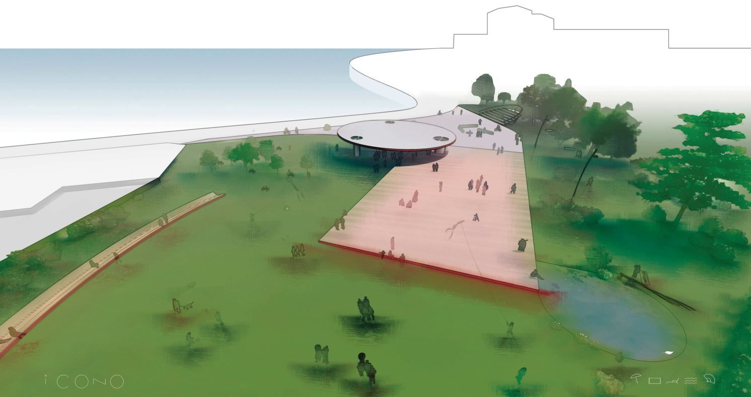 Con elementos de la playa, como sombrilla, toalla, tumbona, olas y abanico para generar instalaciones sencillas. La circulación es libre sin recorridos definidos. (529.000 euros)