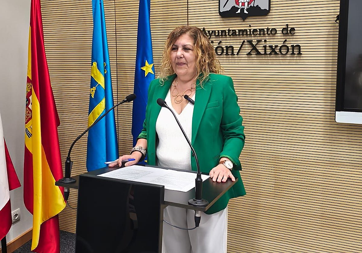 La concejala Marina Pineda, en la sala de prensa del Ayuntamiento.