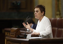 La diputada de EH Bildu, durante una intervención en el Congreso de los Diputados.