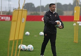 Garitano, ayer, en el inicio del entrenamiento.
