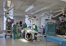 Una intervención con el robot Da Vinci en el quirófano número 15 del Hospital de Cabueñes.