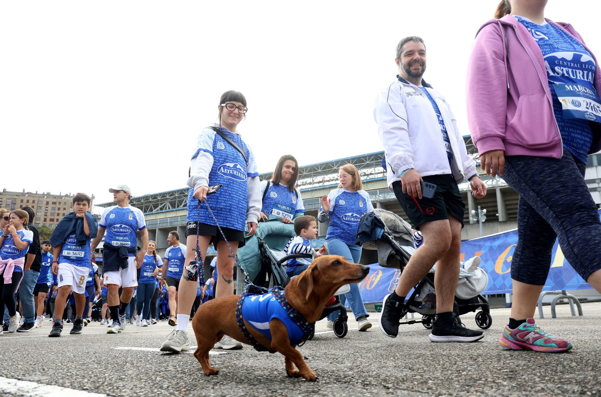 El centenario del Real Oviedo tiñe las calles de azul