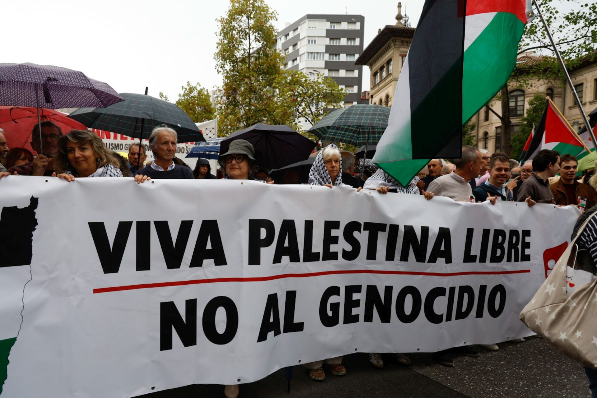 Las imágenes que deja la multitudinaria manifestación propalestina en Gijón