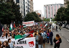 Las imágenes que deja la multitudinaria manifestación propalestina en Gijón