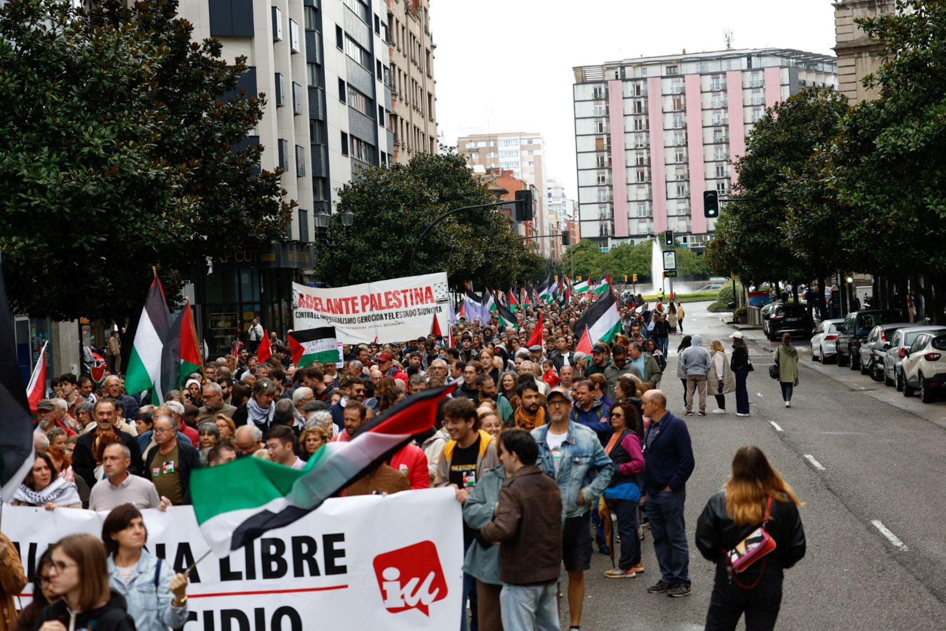 Las imágenes que deja la multitudinaria manifestación propalestina en Gijón