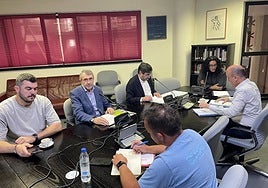 Parte de los patronos del MUMI analizando la propuesta de la nueva directora