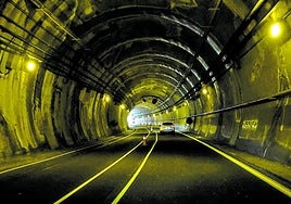 Uno de los túneles de la autopista del Huerna.