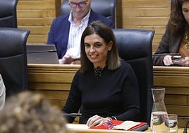 La concejala de Hacienda de Gijón, María Mitre, durante el Pleno de ordenanzas fiscales.
