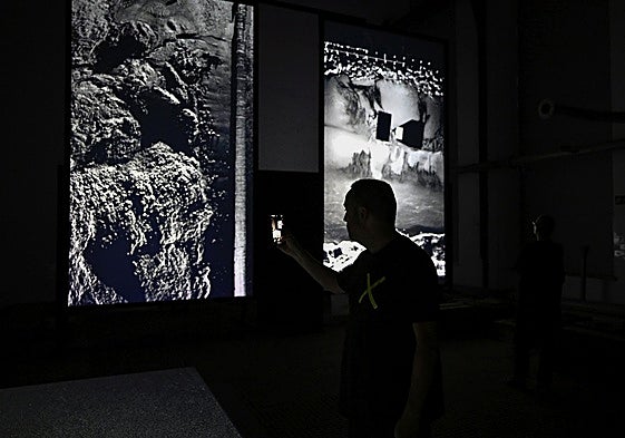 Una de las imágenes de la nueva instalación inmersiva en el pozo Santa Bárbara, Mieres