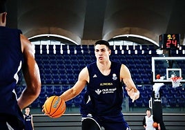 Daniil Shelist, en un entrenamiento de la semana en el Palacio.