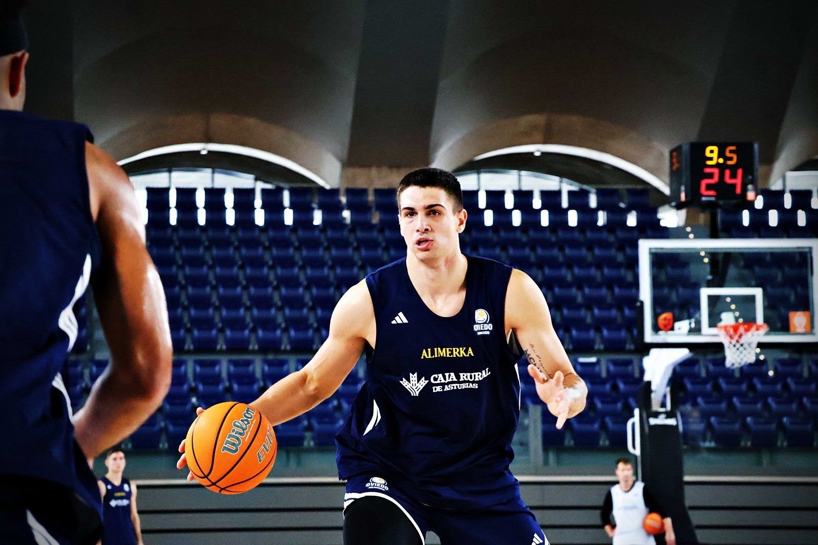 Daniil Shelist, en un entrenamiento de la semana en el Palacio.