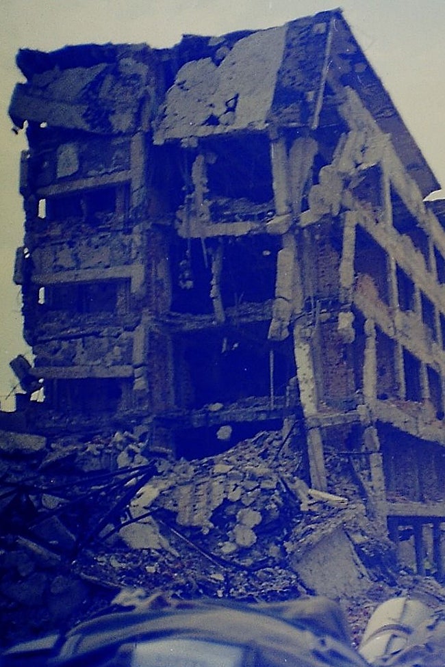 Edificio en ruinas como consecuencia de la guerra.