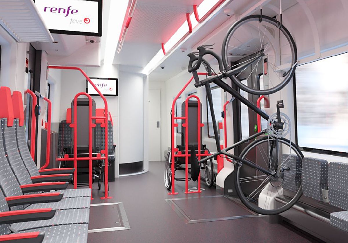 Infografía del modelo que CAF está fabricando para renovar la flota de ancho métrico de Renfe en Asturias y Cantabria