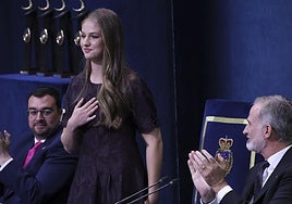La Princesa de Asturias, Leonor, durante la ceremonia.