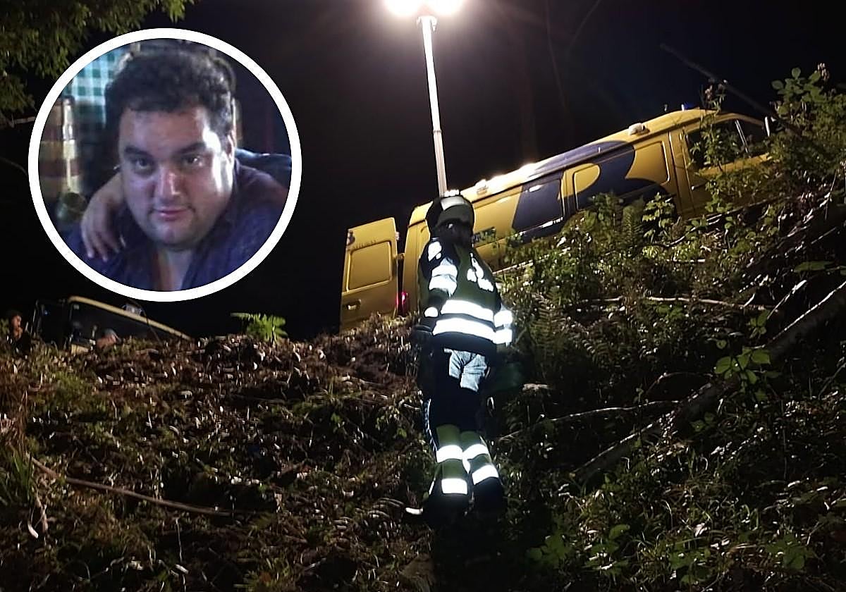 Intervención de los servicios de emergencia tras el accidente del tractor en Llanes.