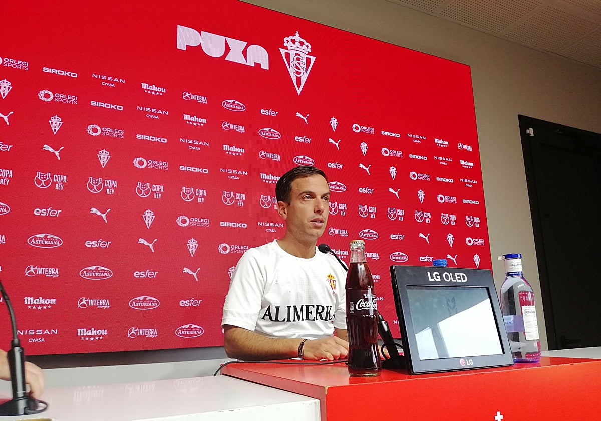 Borja Jiménez, este mediodía, en la sala de prensa de Mareo.
