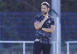 Dani Vidal, en un entrenamiento de esta semana en La Toba 2.