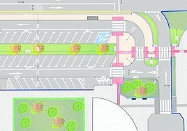 Infografía de cómo quedará distribuido el aparcamiento en la avenida San Agustín.