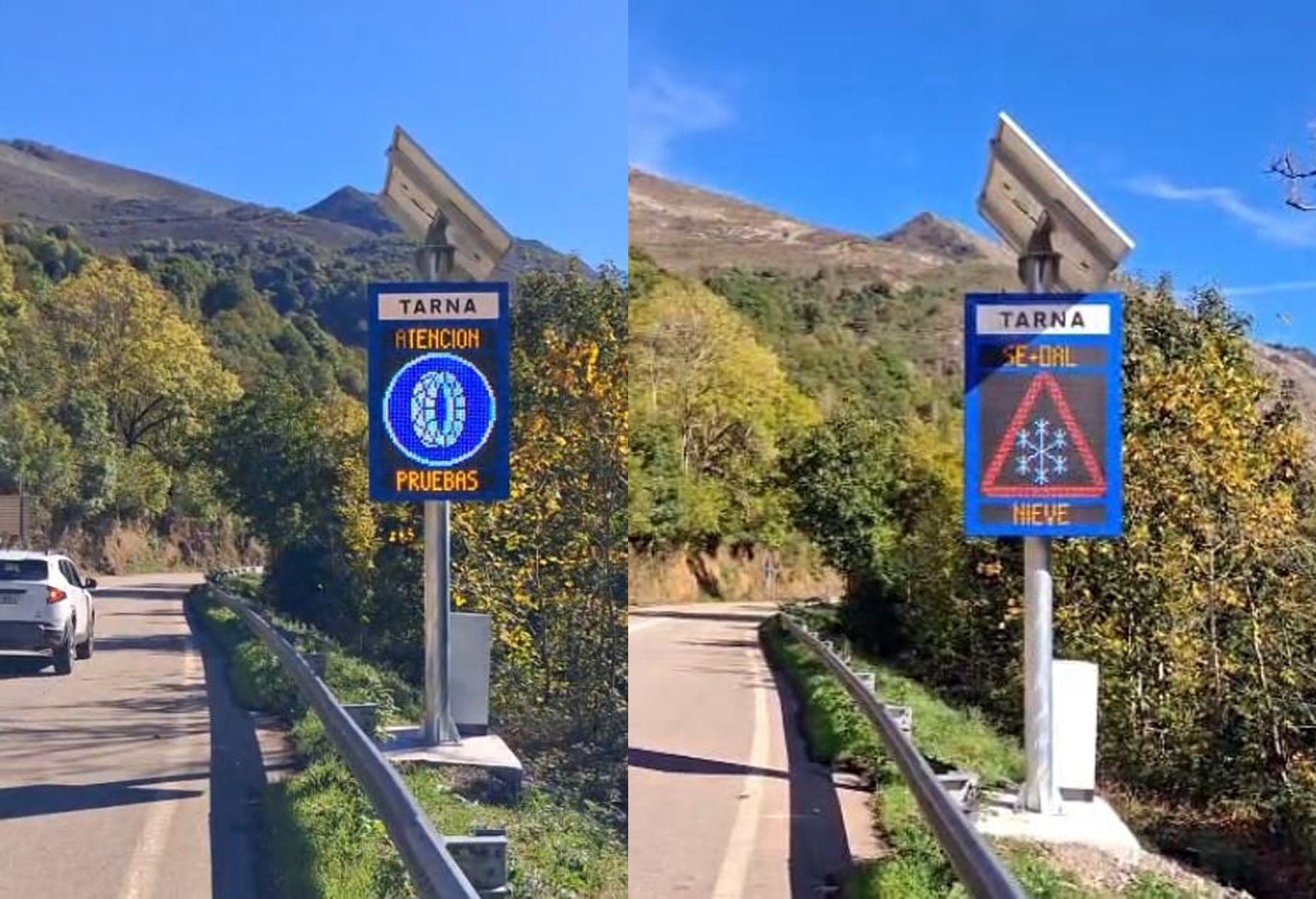 Los nuevos paneles informativos, en pruebas.