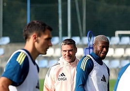 Luis Carrión, durante la sesión de ayer en El Requexón.