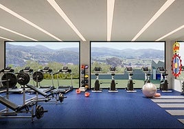 Diapositiva de cómo quedará el gimnasio de la ciudad deportiva.