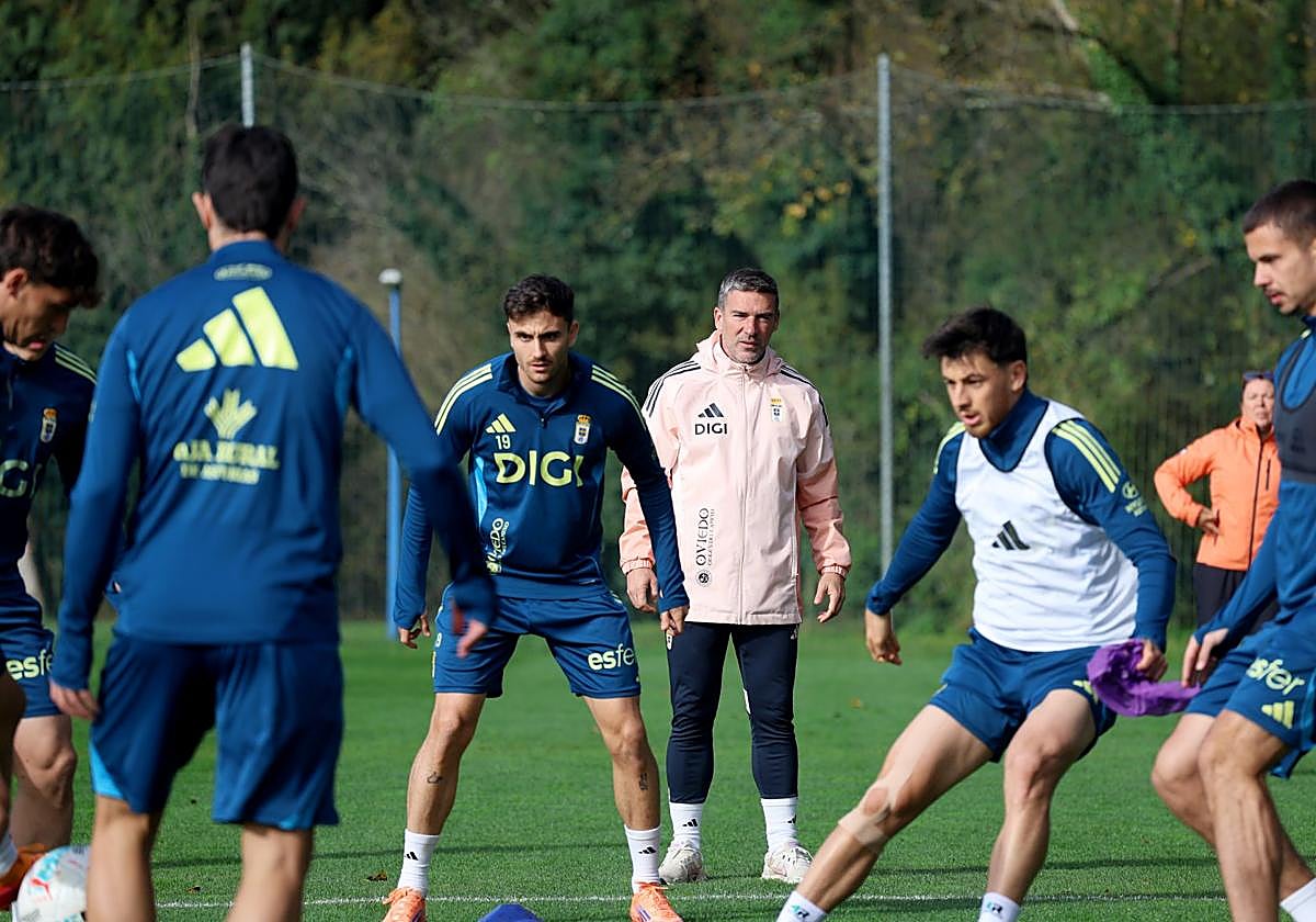 Luis Carrión, en un entrenamiento en El Requexón.