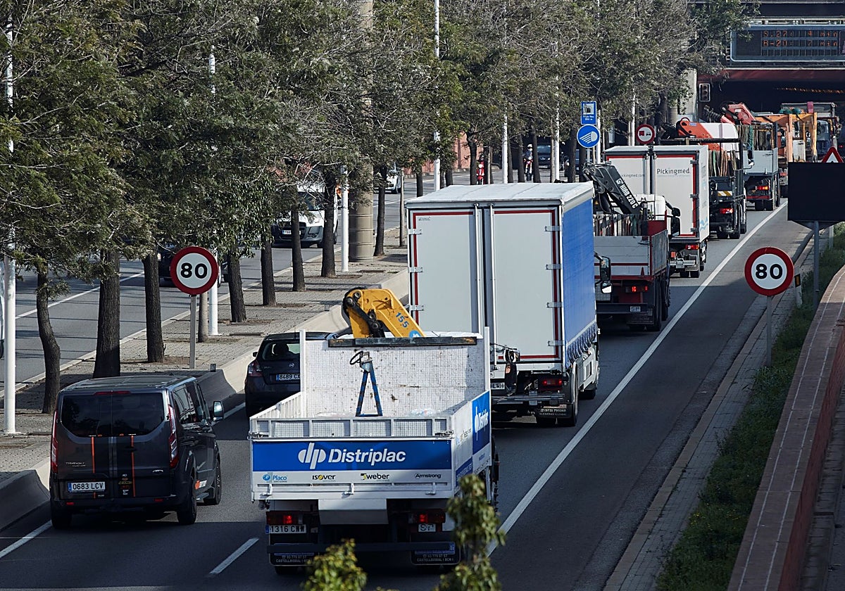 Una concentración de camioneros.