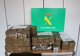 La droga incautada por la Guardia Civil.