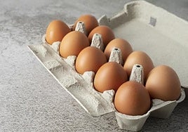 Un cartón de huevos.