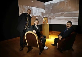 Alejandro Díaz Castaño, Aitor Martínez y Alfonso S. Suárez, en la instalación 'Mi nombre es John Ford'.