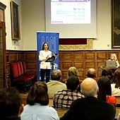 La conferencia de la profesora Mar Alonso en el Aula Magna de la Universidad.