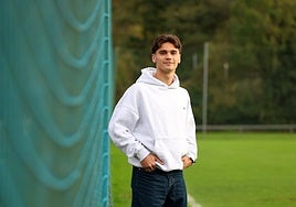 Pablo Agudín acudió a ver el partido de sus compañeros del Oviedo Vetusta este sábado.