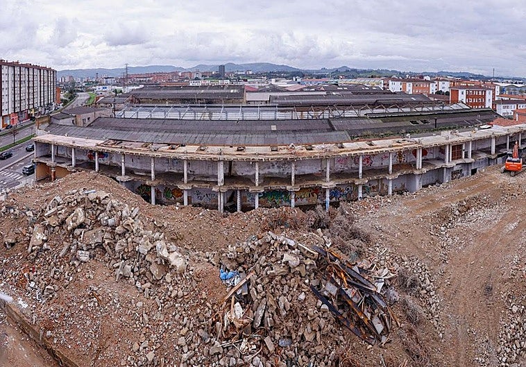 Estado de demolición de la nave Flex.