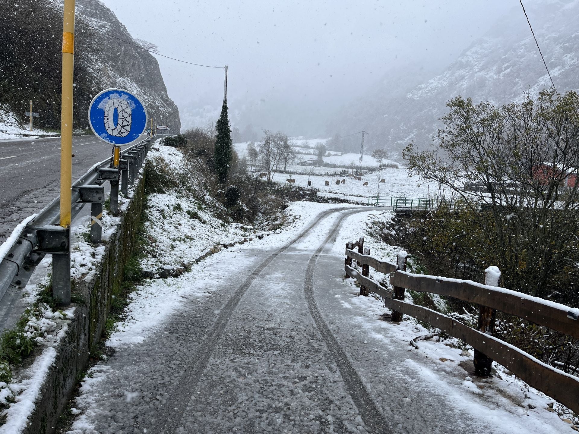 Nieve, granizo y frío en Asturias