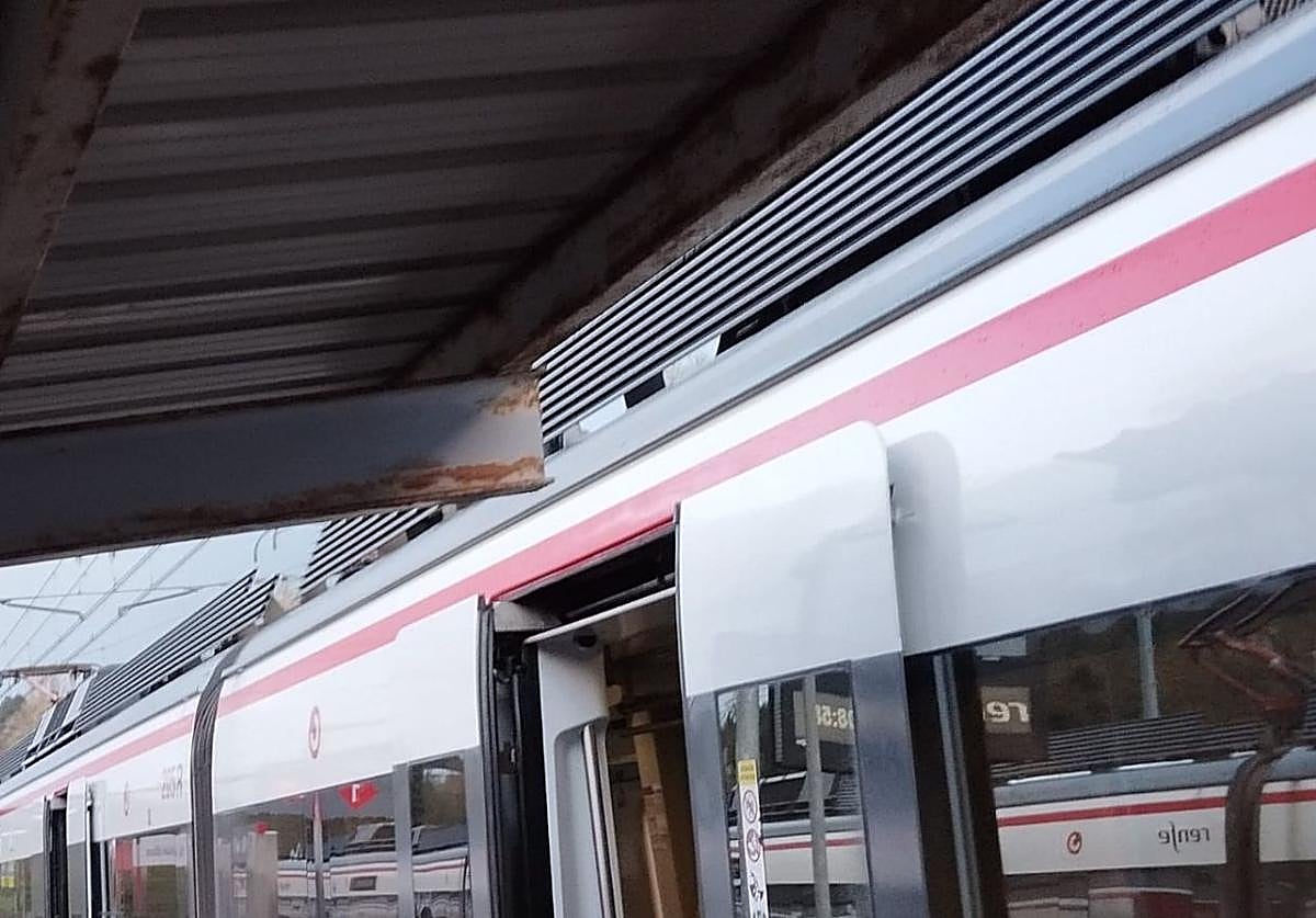 EL tren afectado, detenido en Nubledo.