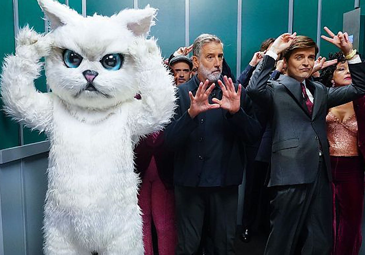 Emilio Aragón y Marc Giró, anoche, en el 'Late Xou'.